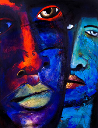 abstract faces painting