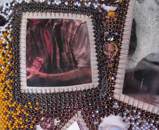 Teresa Sullivan art with beads and photographs