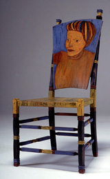 hand painted and incised chair