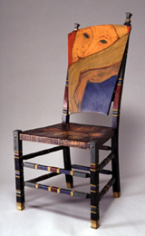 hand painted and incised chair